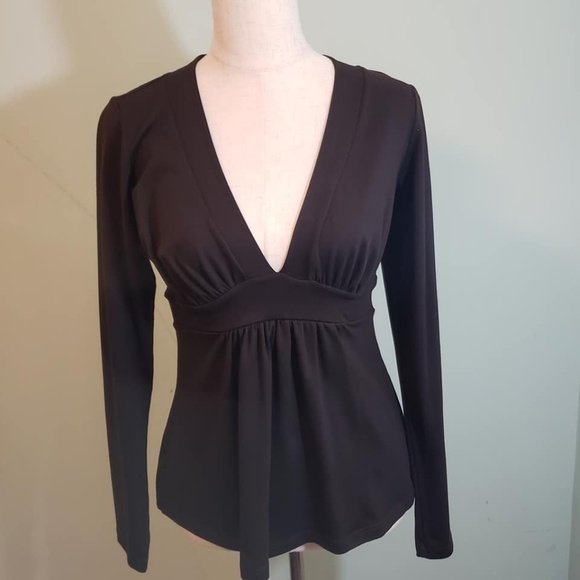 Susana Monaco Tops - Susana Monaco Brown Long Sleeve V-Neck Top